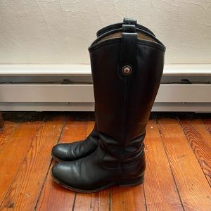 Frye “Melissa” Black Leather Boots
